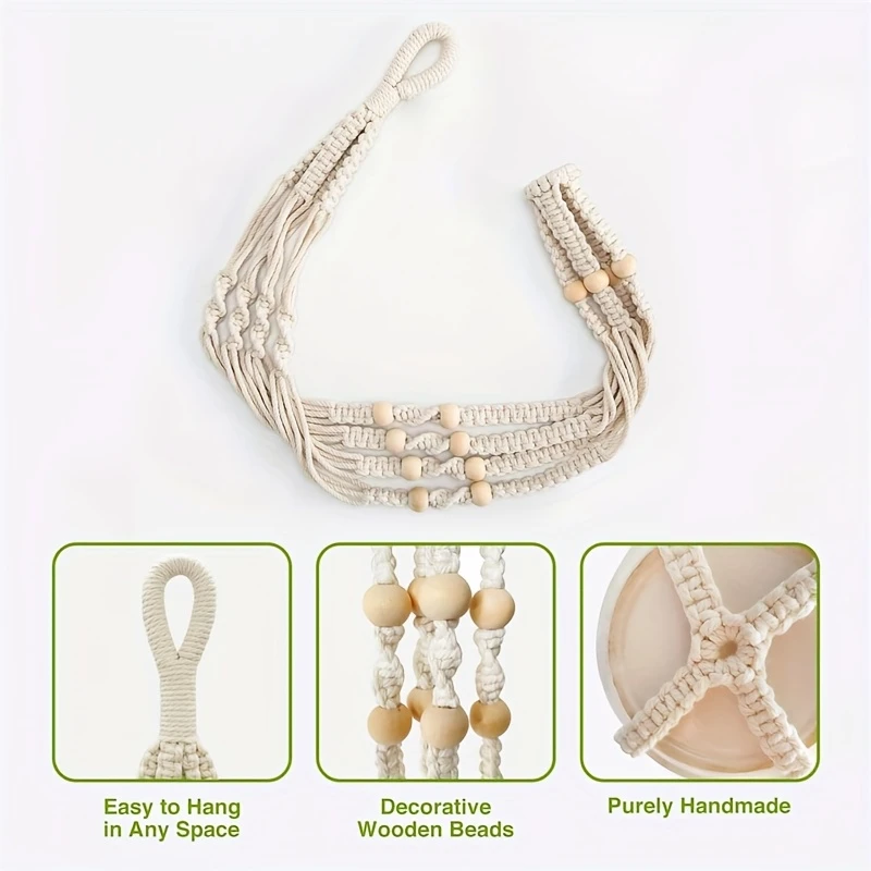 🎍🎍Bohemian style decorative cotton rope hanging basket (handmade)