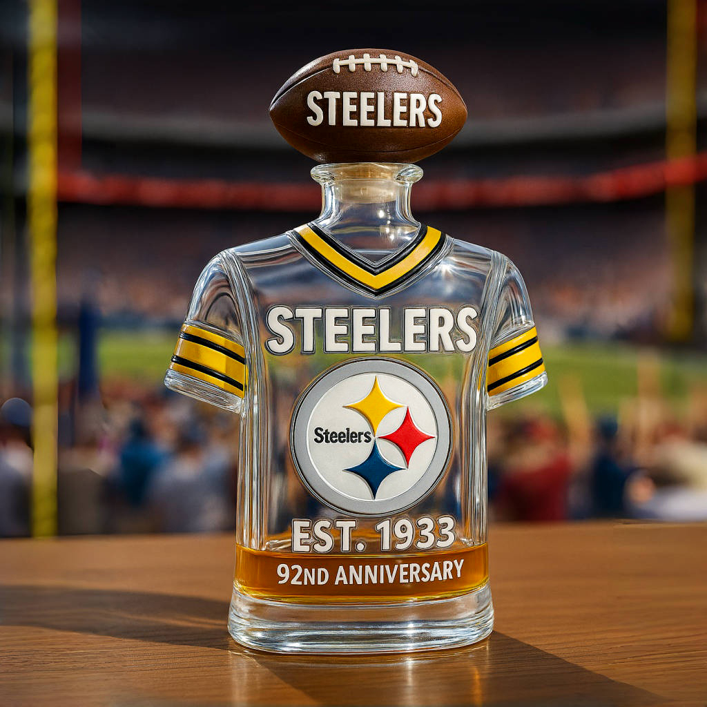 Pittsburgh Steelers 92nd Anniversary Whiskey Bottle