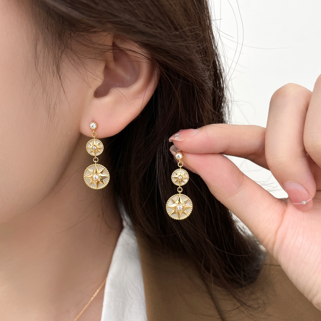 Dior eight-pointed star compass earrings