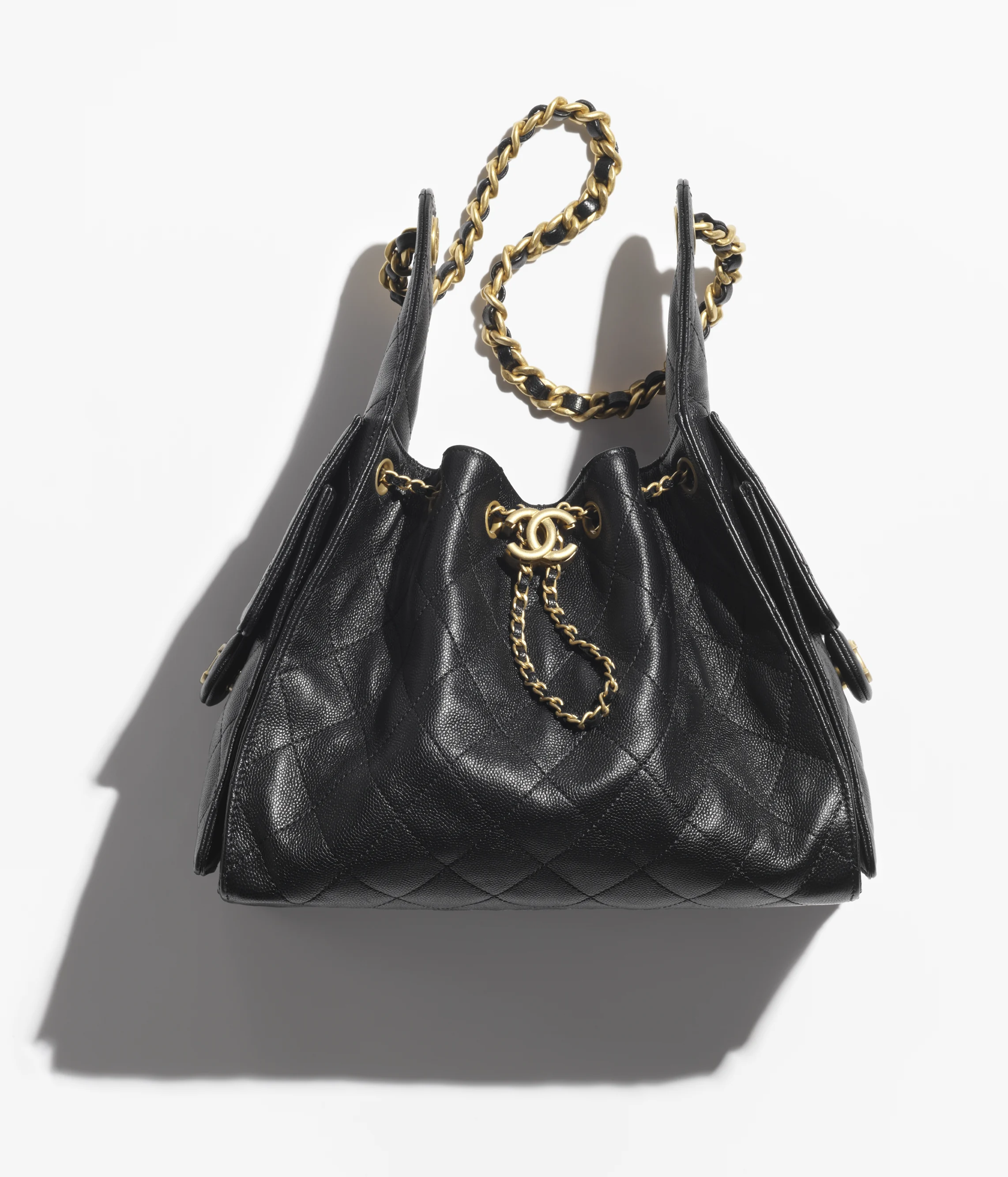 Chanel Small 25 Grained Calfskin & Gold-Tone Metal Black AS5293-B20304-94305