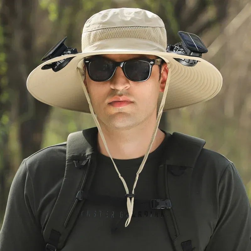 🔥EARLY SUMMER SALE 50% OFF⚡- Outdoor Wide Brim Sun Hat With Solar Fan