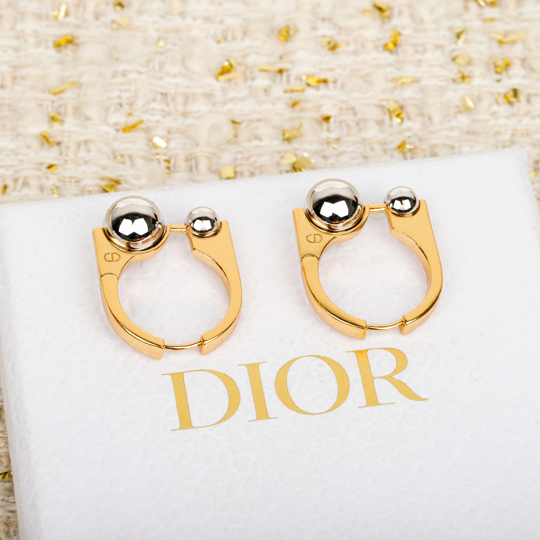 Dior Silver Bead Earrings