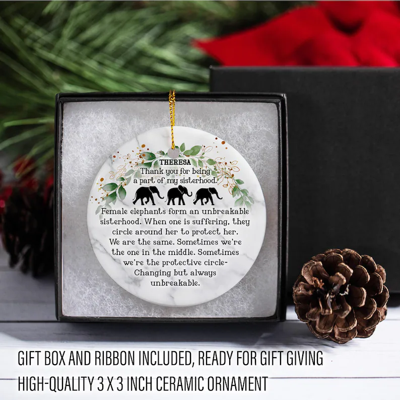 Elephant Friendship Ornament,Friend Ornament
