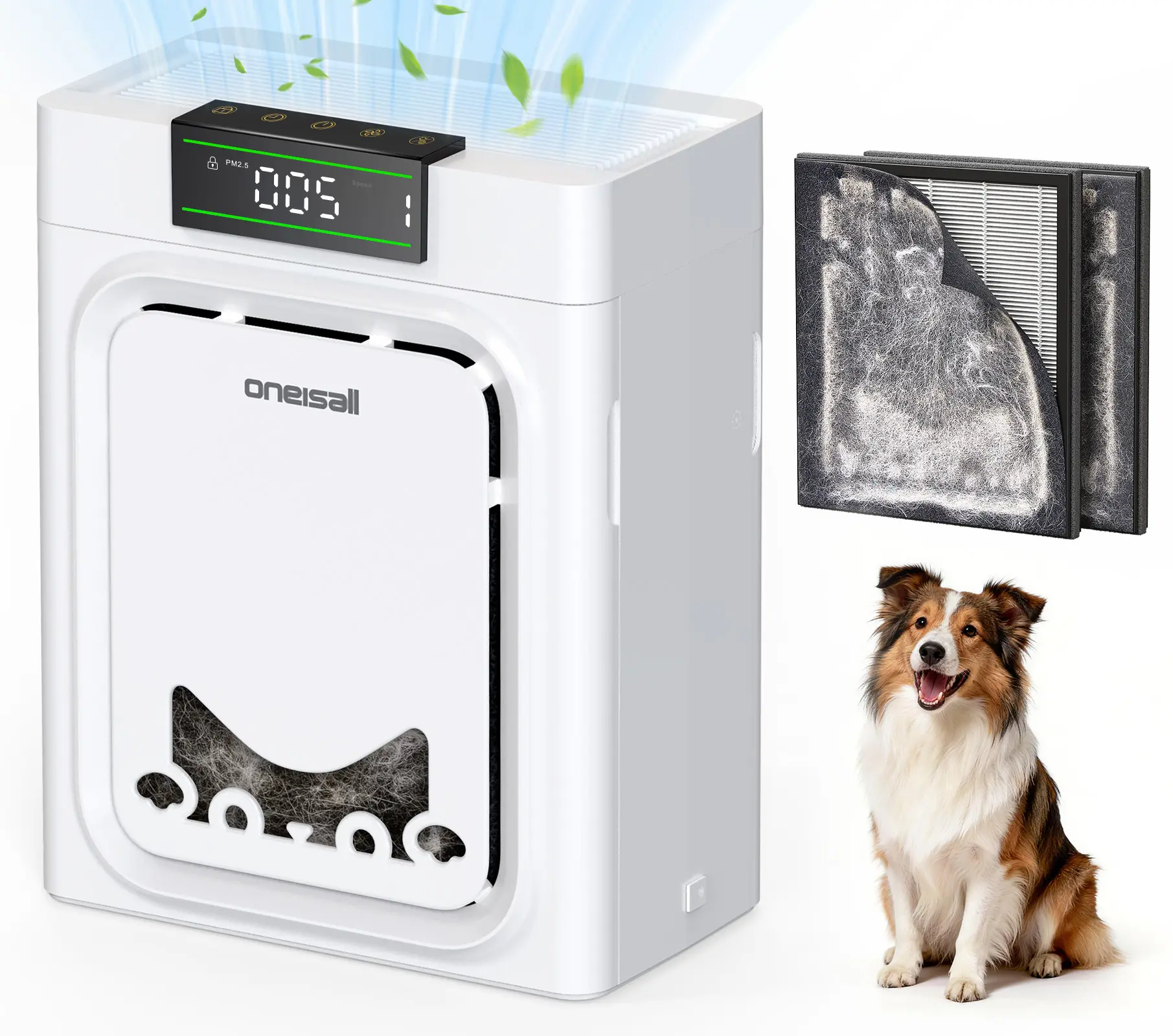 Air Purifiers for Home Pets 3-in-1 Washable HEPA Filter  Dual-Sided Filter with 200g Activated Carbon Pet-Friendly Design Allergen Relief Odor Removal