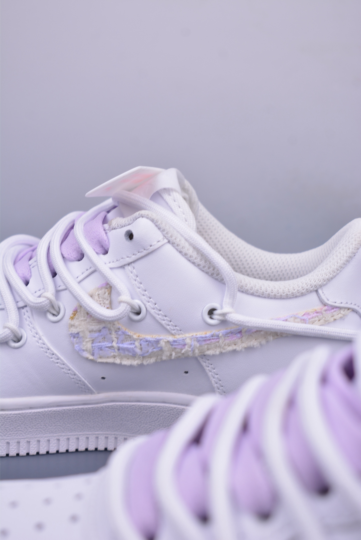 OFF WHITE x Nike Air Force 1'07 Low Sneakers White and Purple Chanel Style DH9999-556