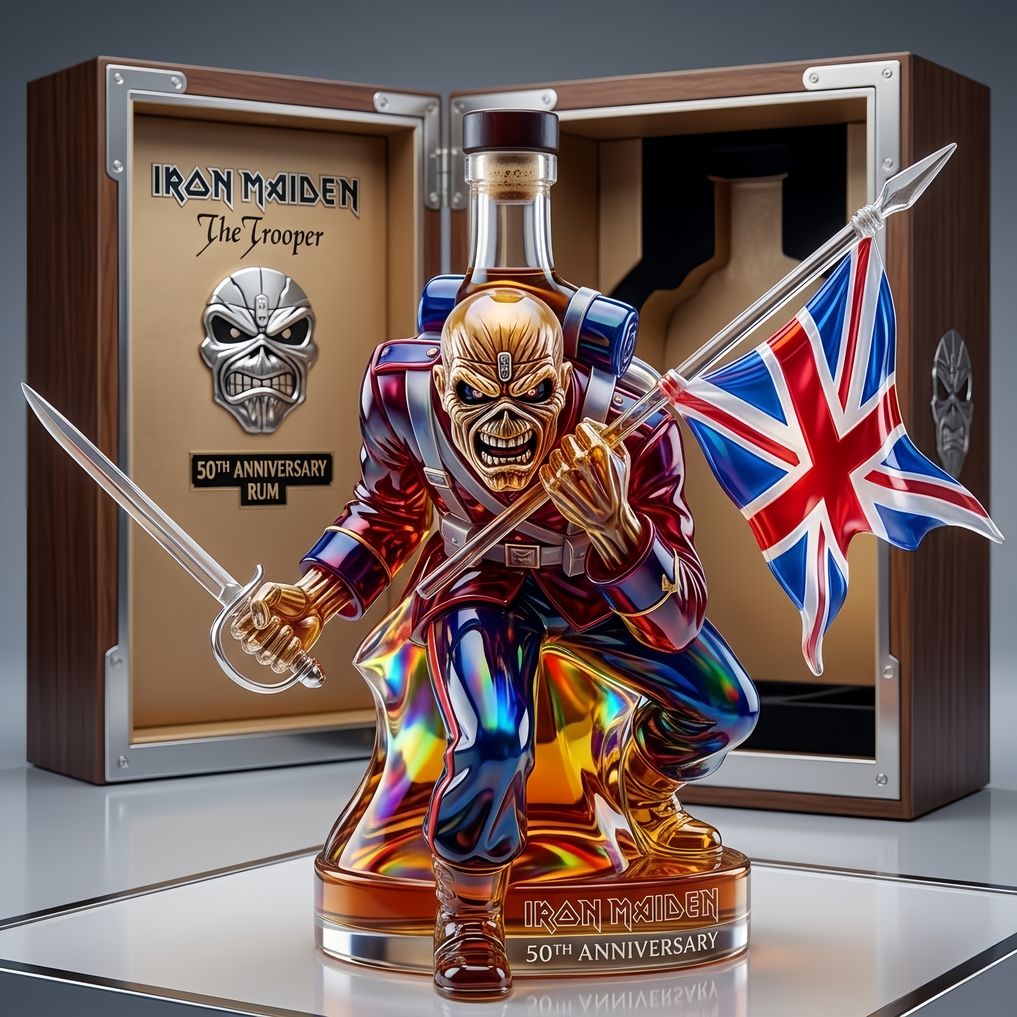 Iron Maiden 50th Anniversary Black Rum 3D Sculpted Collector's Edition Bottle