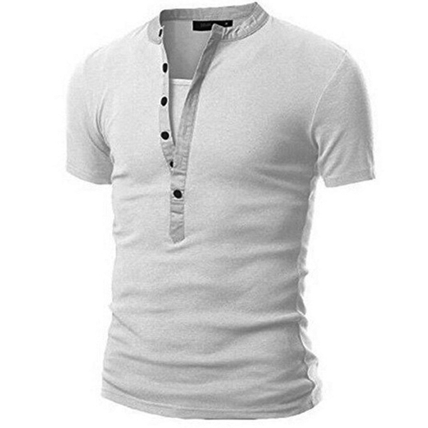 Men's Outdoor Henley Tactical Short Sleeve T-Shirt