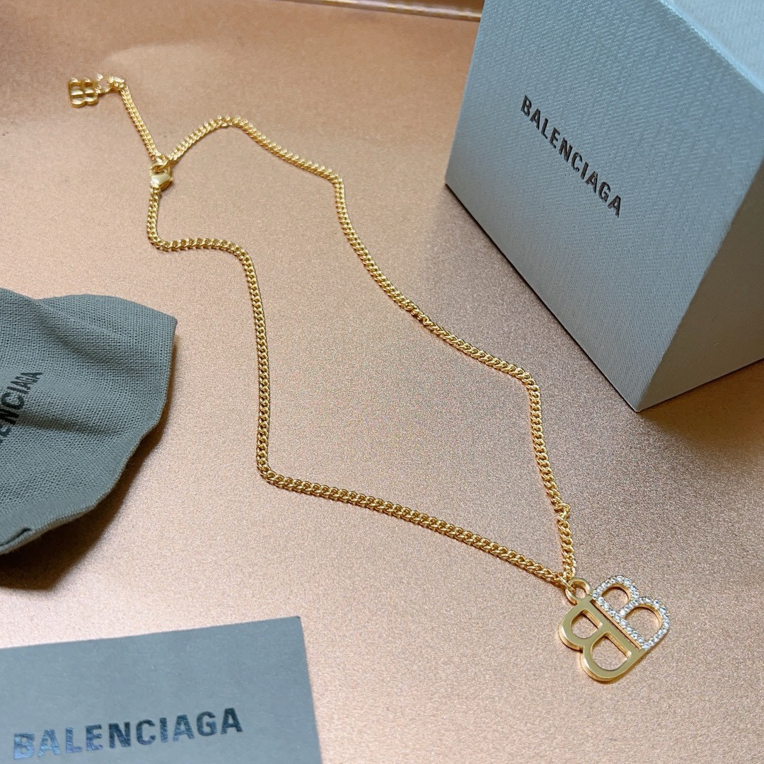 Balenciaga BB Diamond Chain Necklace