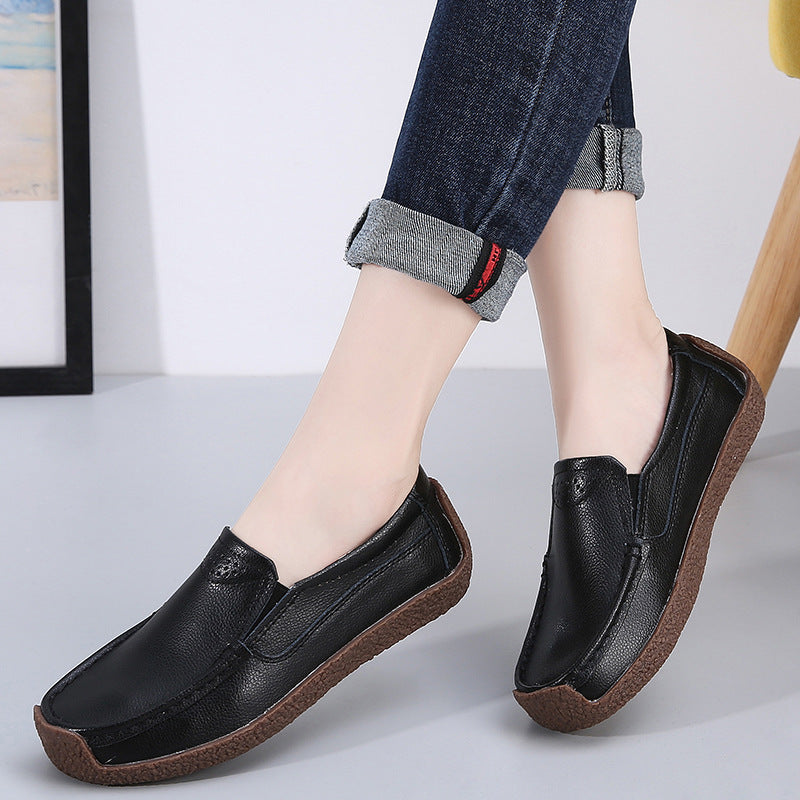 Comfort and Traction with Non-slip Cowhide Soft Bottom Women's Shoes