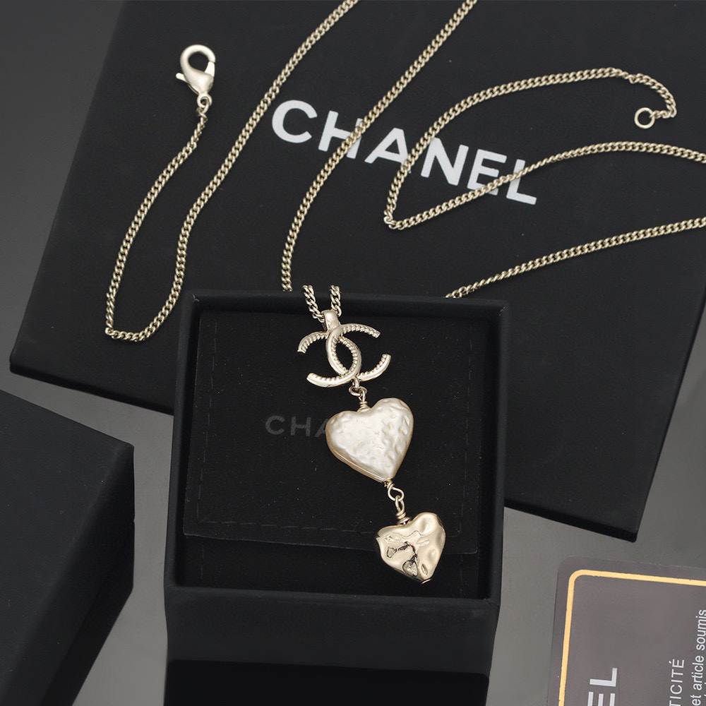 Chanel Pearl Heart Necklace