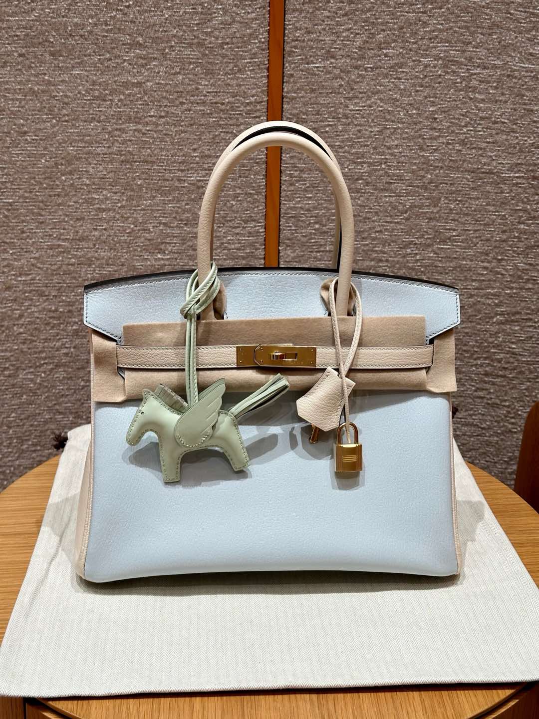 Hermes Birkin T0Blue Brumei2Nata Handbag (Handmade to Order)