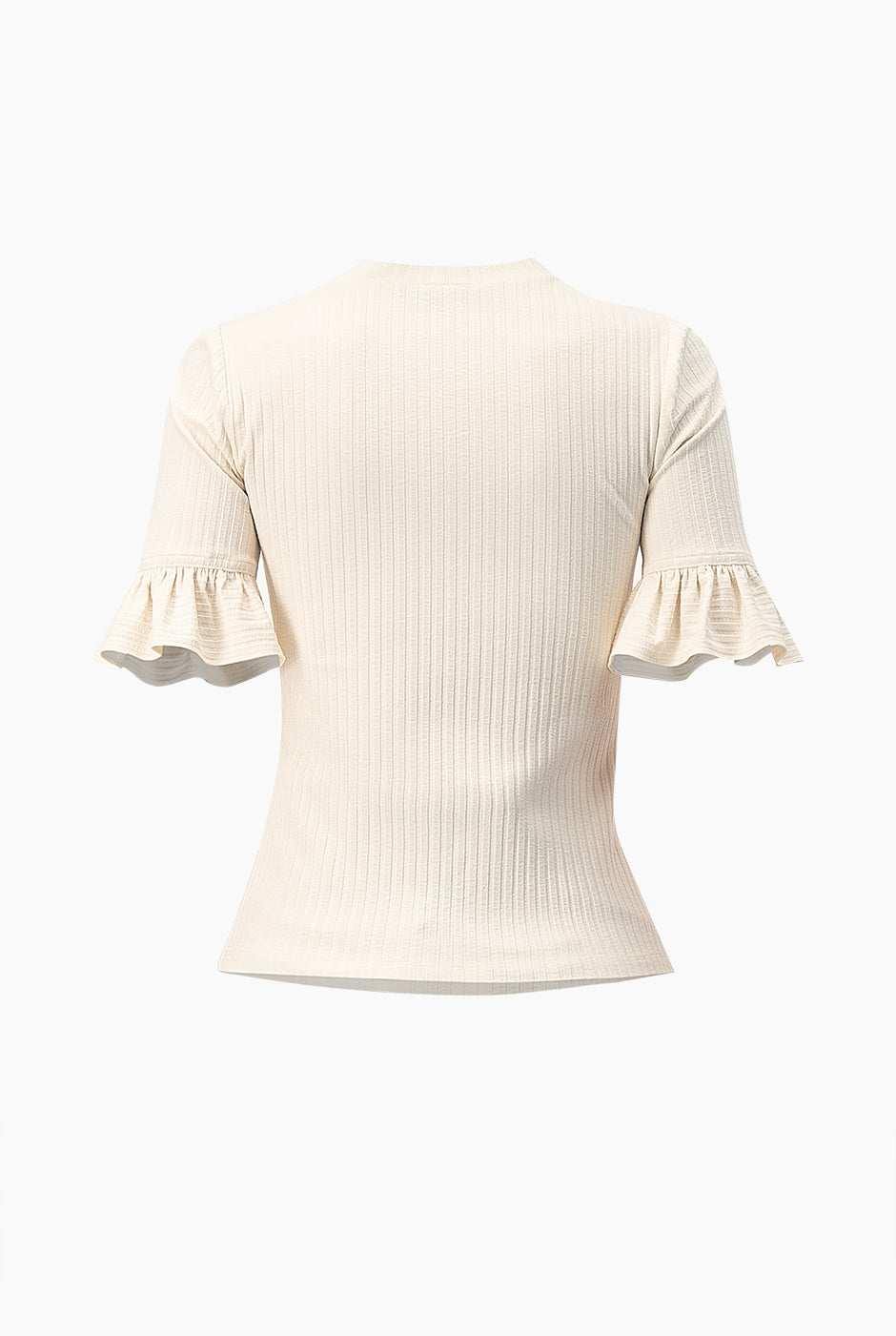 Blusa de manga volantes natural