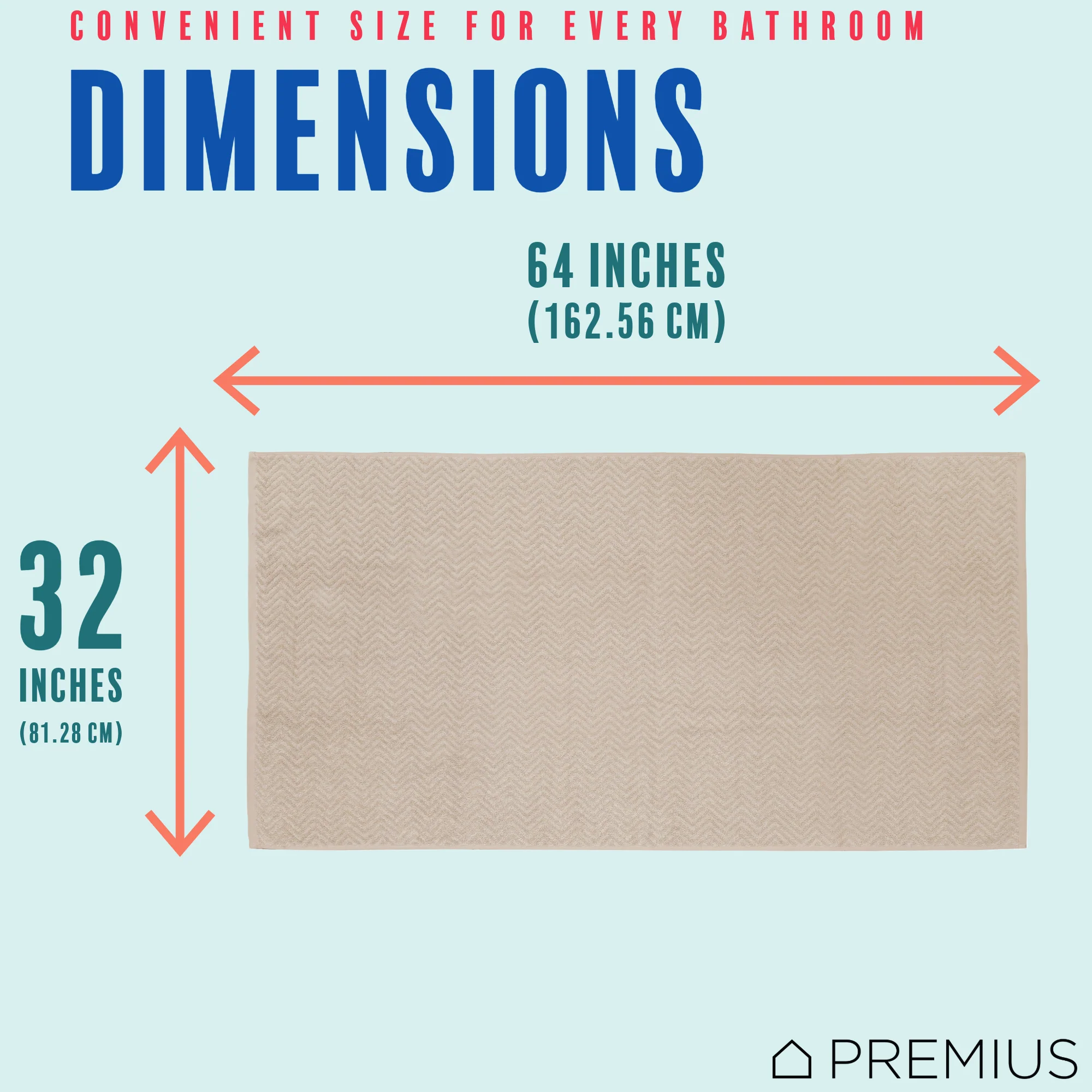 PREMIUS 2 Pack Chevron 100% Cotton Yarn Dyed Bath Sheet Towel, 32x64 Inches