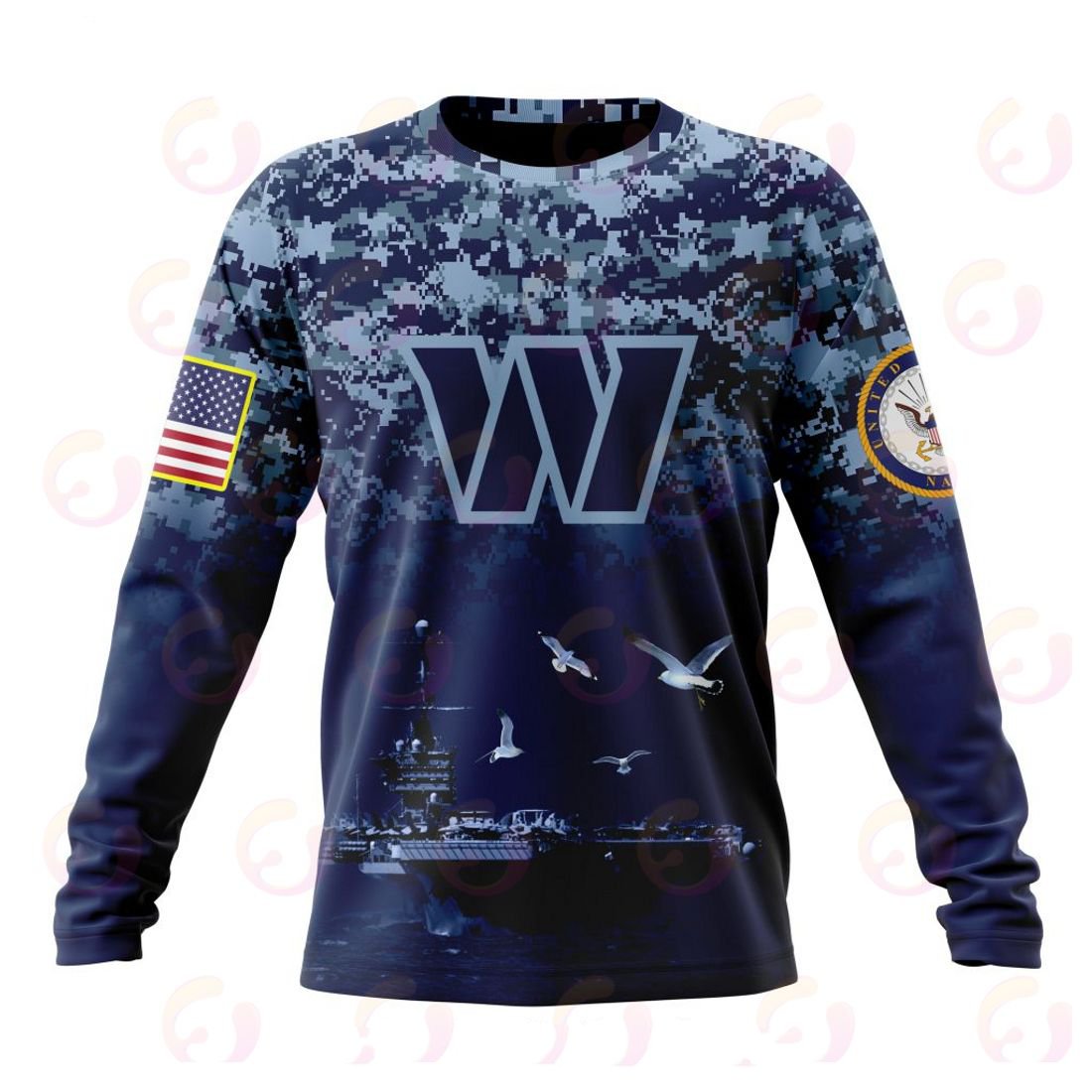 WASHINGTON 3D HOODIE HONOR US NAVY VETERANS
