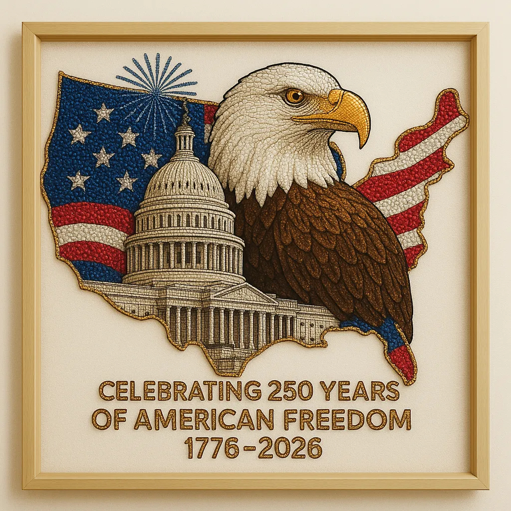 DIY Diamond Painting Kit – Celebrating 250 Years of American Freedom (1776–2026)