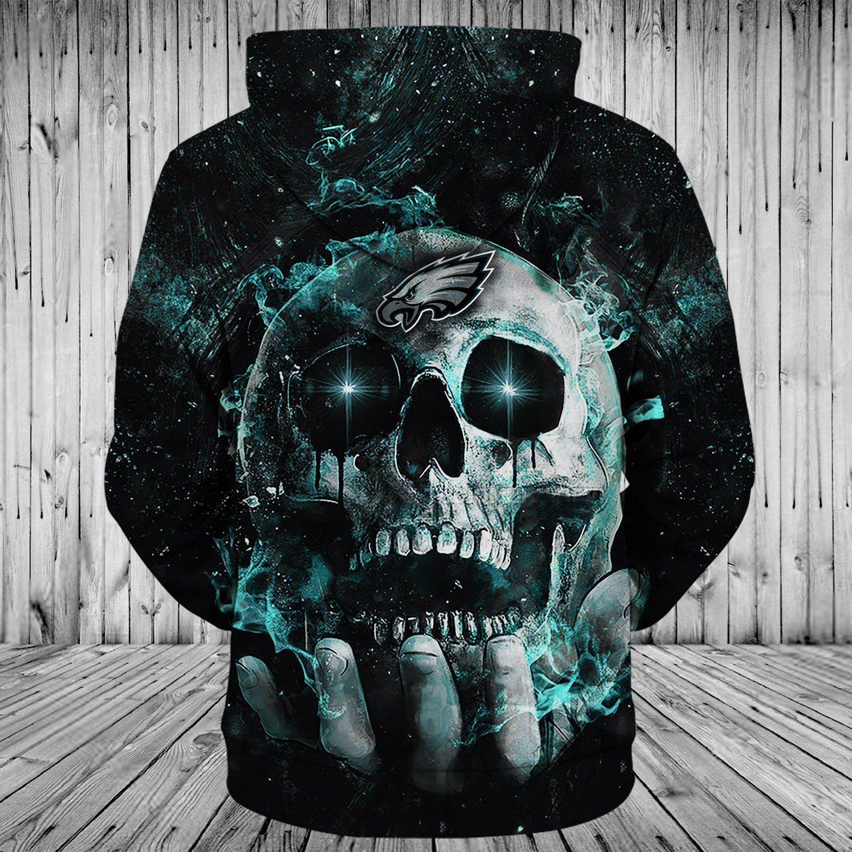 EAGLES HOODIE 3D SKULL 64