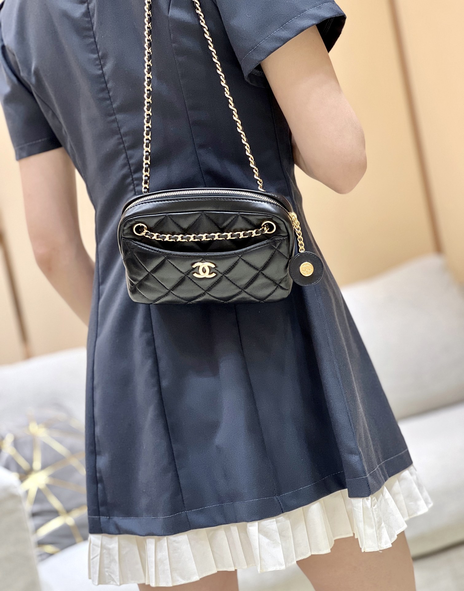 Chanel 24K Autumn and Winter Limited Edition Gold Coin Camera Bag AS5190