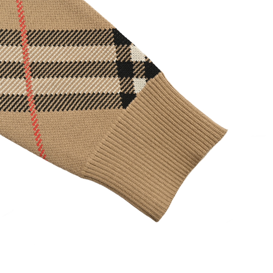 Burberry 24Fw Twill Check Knit Cardigan Sweater