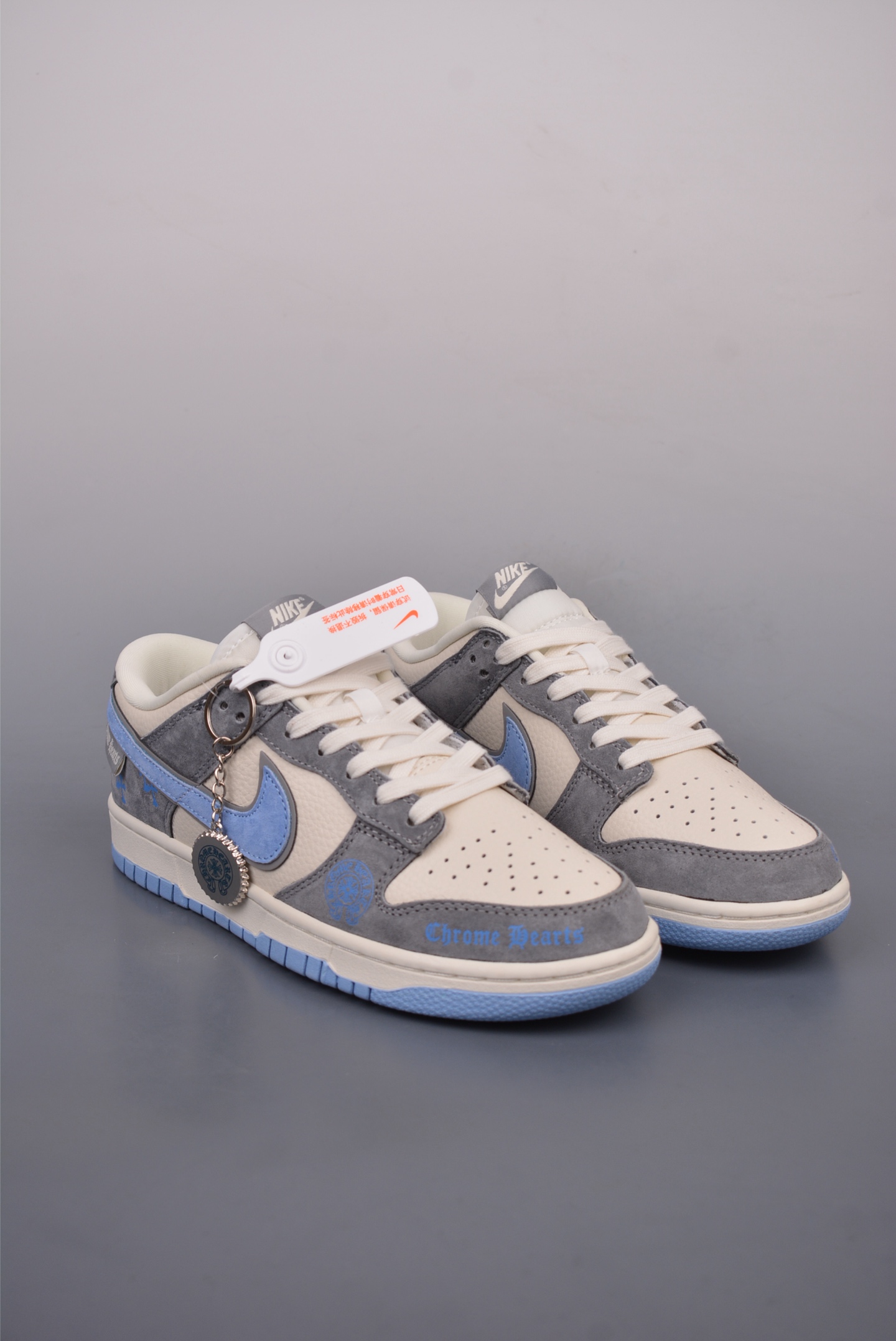 Chrome Hearts x Nike By You SB Dunk Low Retro SP Gray White Blue KK1333-027