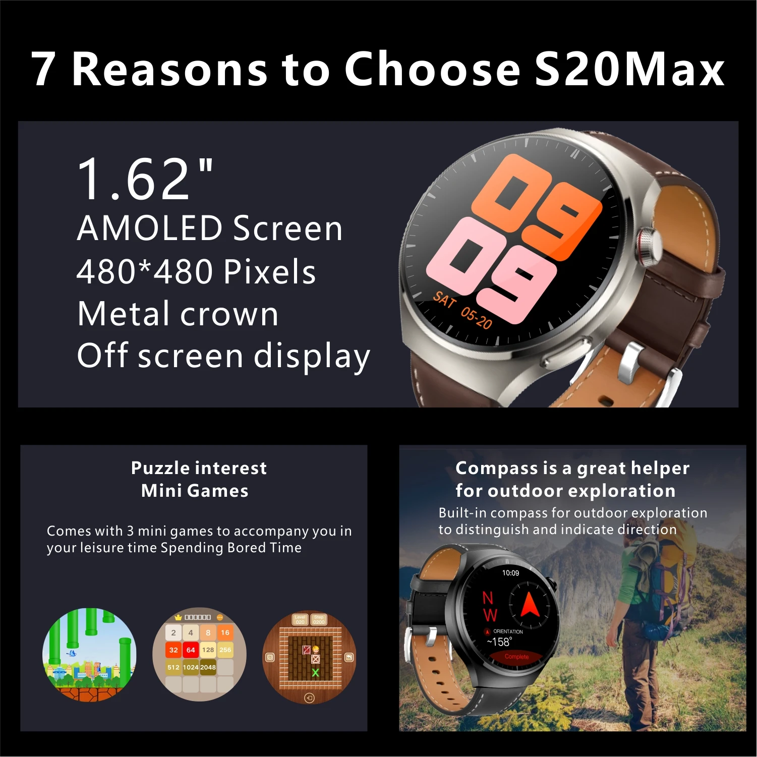 2023 New men's watch Bluetooth Call smartwatch 1.62inch full screen touch voice assistant NFC480*480 HD screen for Huawei Xiaomi