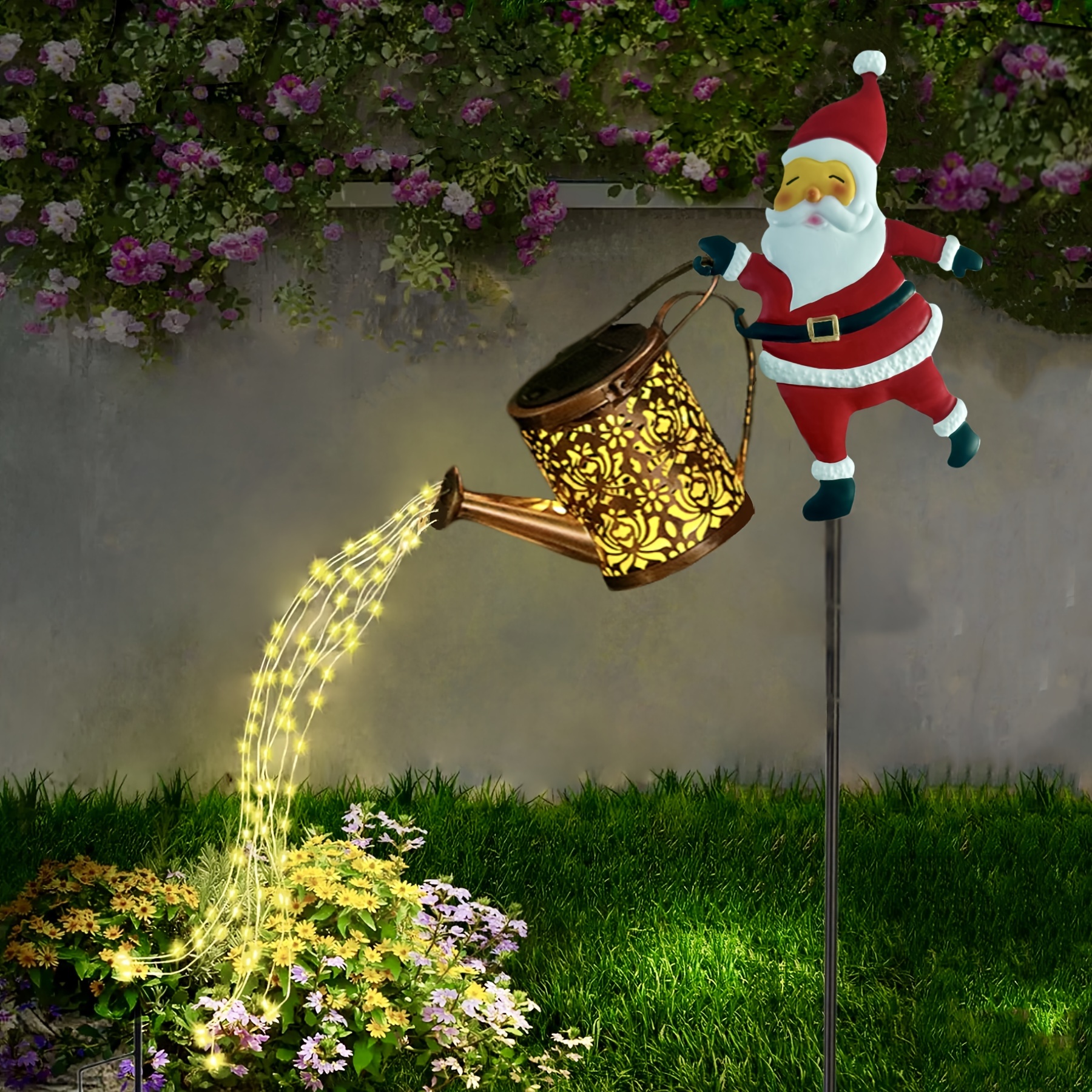 🎄Early Christmas Sale 49% OFF🎄🎅Solar-Powered Santa Watering Can Garden Lights