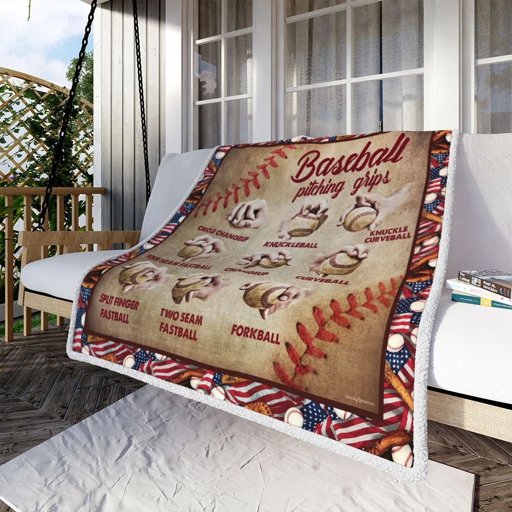 Baseball Pitching Grips Sofa Throw Blanket
