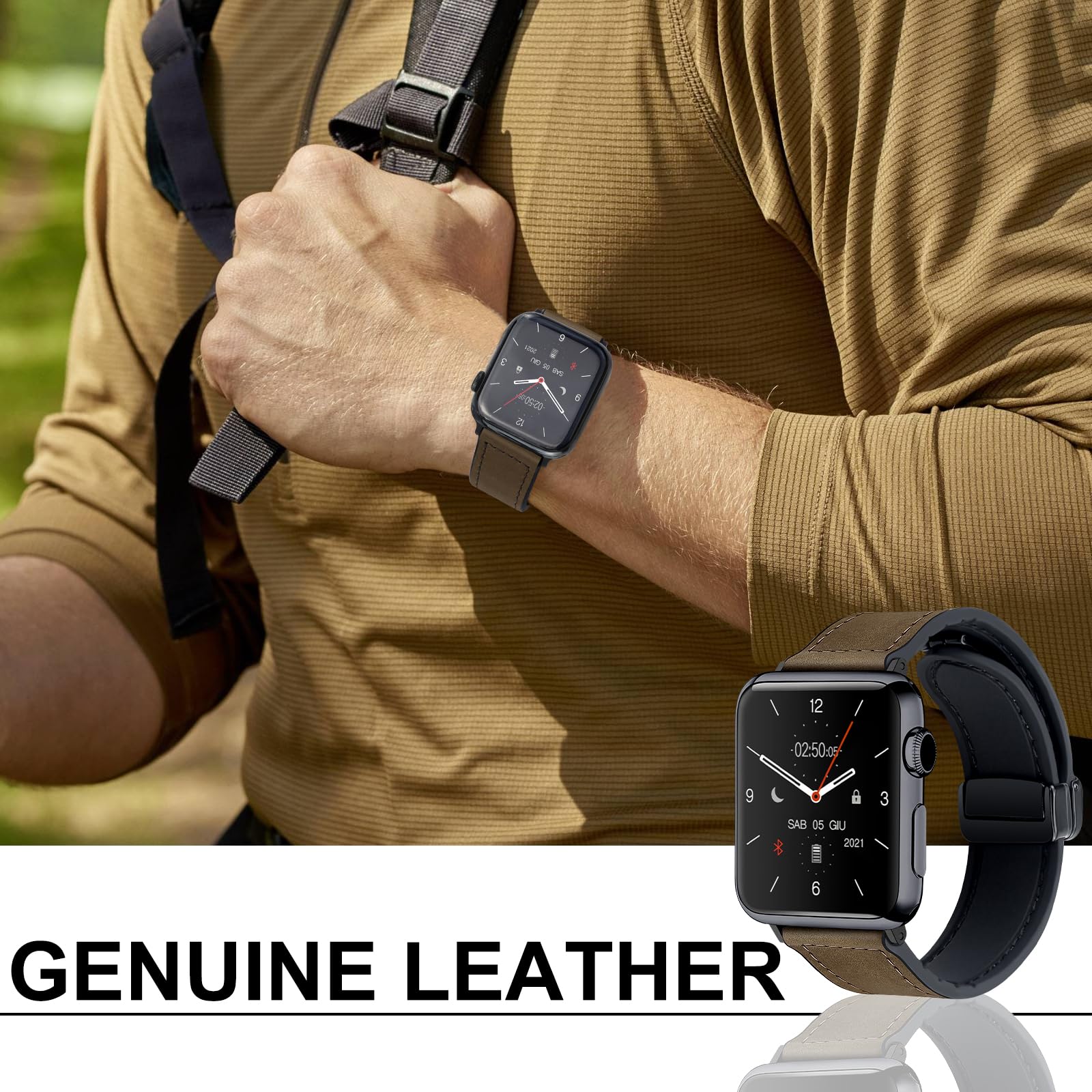 Magnetic Leather Bands Compatible with Apple Watch