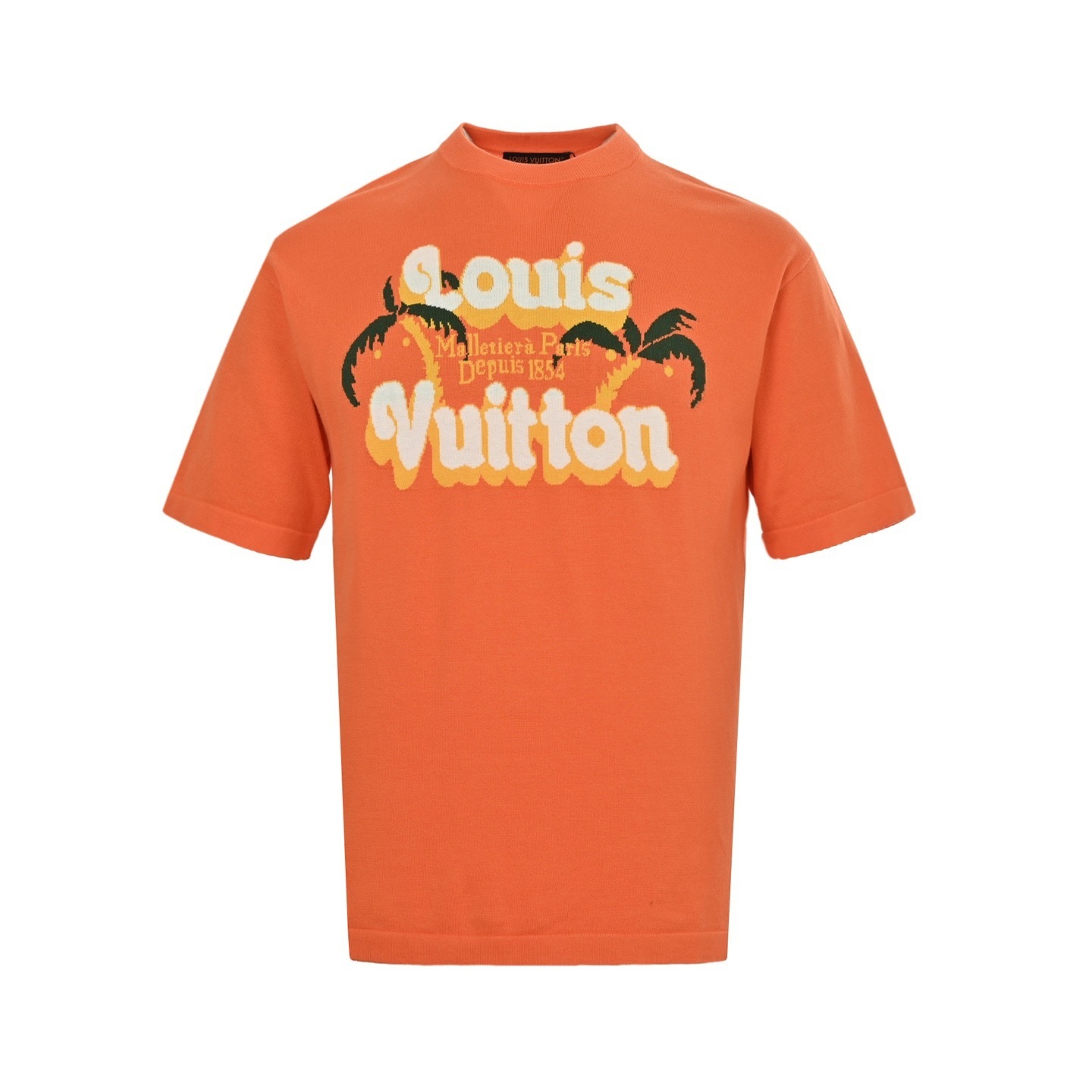 Louis Vuitton 25ss coconut jacquard orange knitted short sleeve