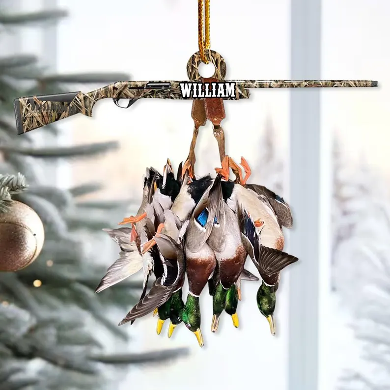 Duck Hunting Christmas Ornament