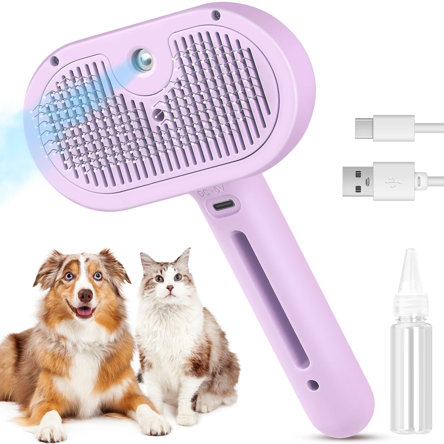 Cat Brush for Shedding, Pet Hair Removal Brush for Short & Long Hair Cats & Dogs