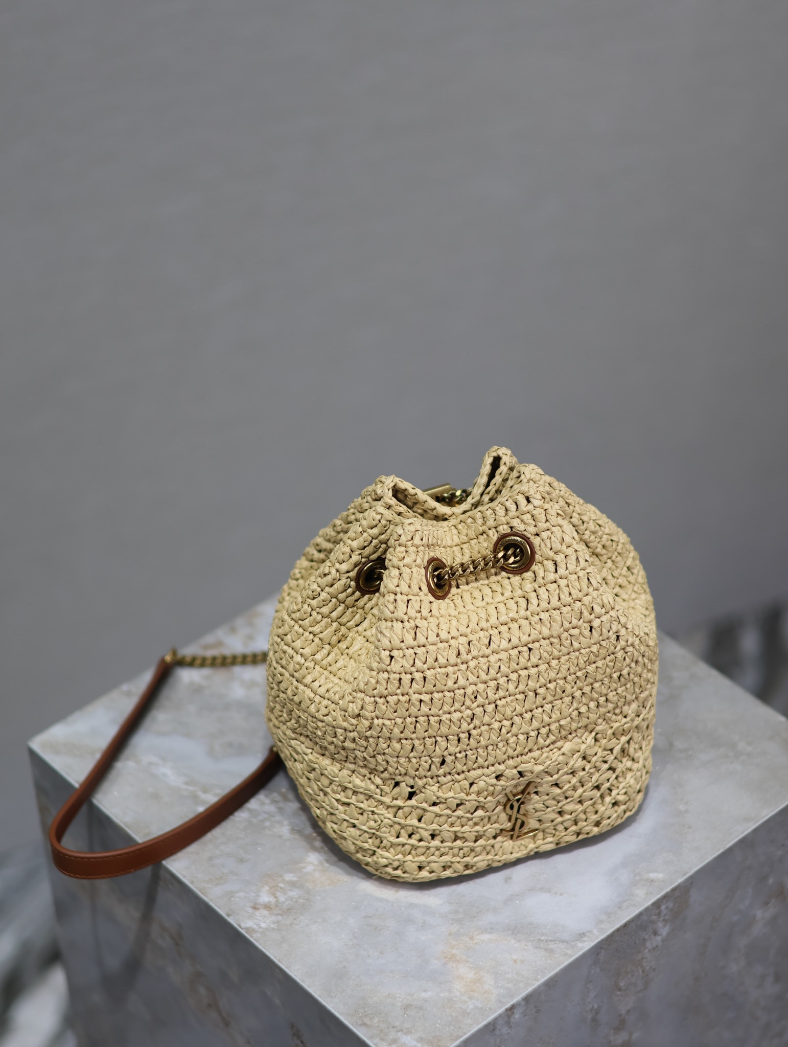 Yves Saint Laurent JOE Woven Mini Bucket Bag 631052