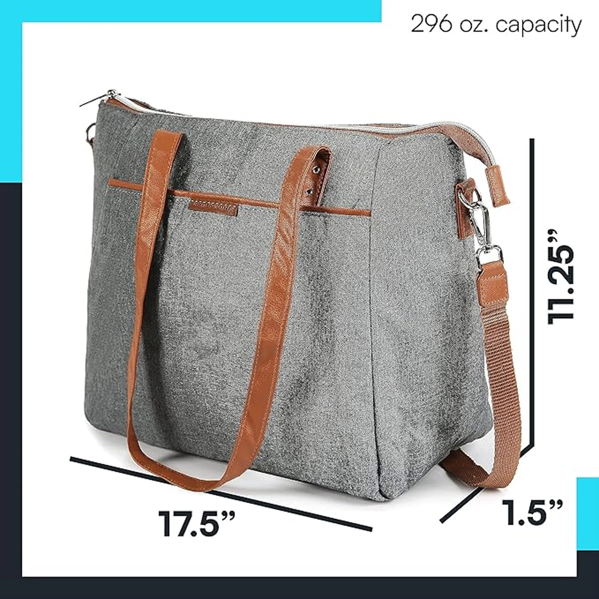 Arctic Zone Insulated Lunch Box Cooler Tote Bag for Women, 17.5x1.5x11.25 Inches