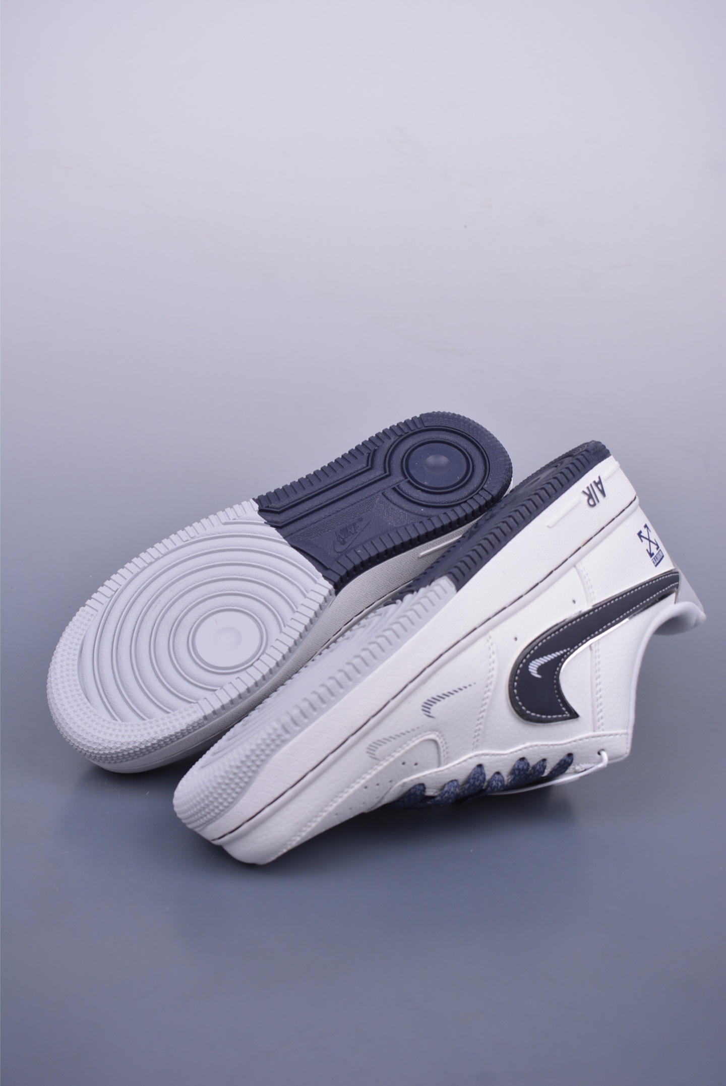 OFF WHITE x Nike Air Force 1’07 Low “Leather White Dark Blue” DQ6628-158