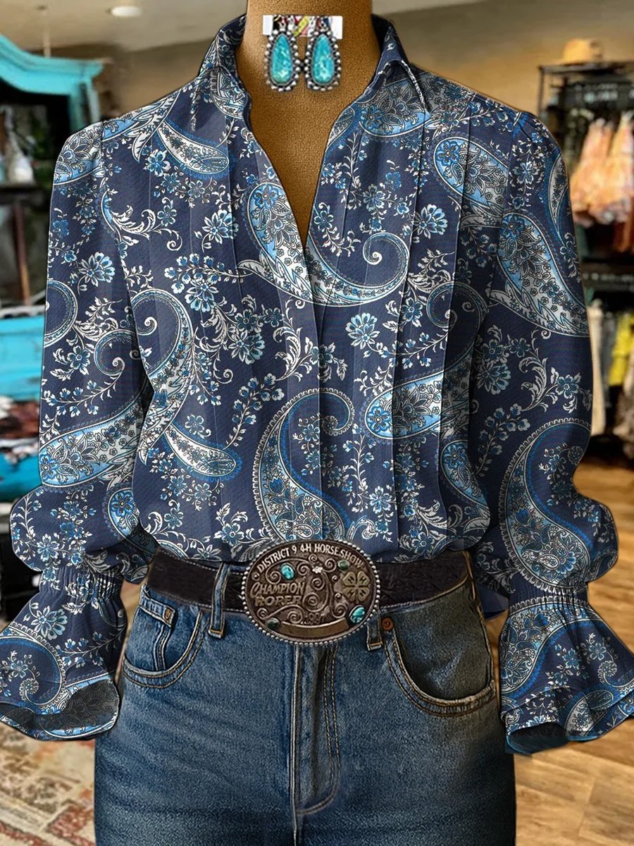 Women's Casual Western Pattern Vintage Shirt