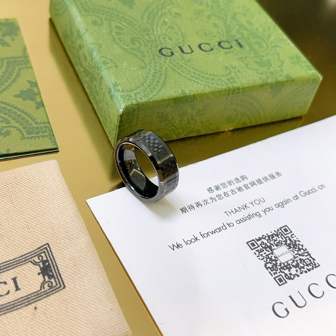 GUCCI Carbon Fiber Pattern Ring