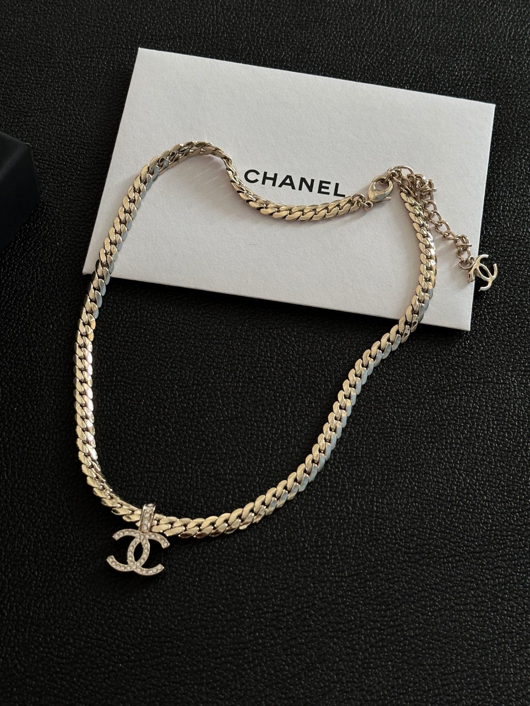 Chanel Diamond CC Flat Chain Necklace