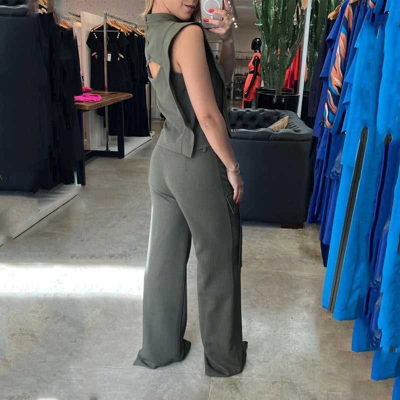 Fashionable High Waist Wide-Leg Overalls for Women