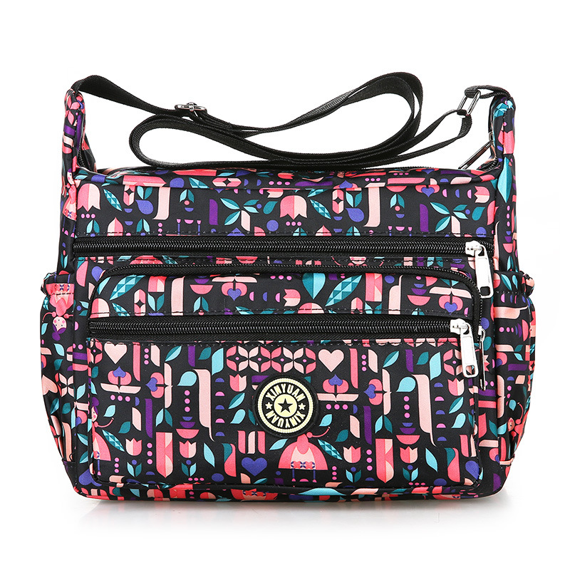 Fashion Printing Large Capacity Multi-Pocket Dry-Wet Separation Crossbody Bag