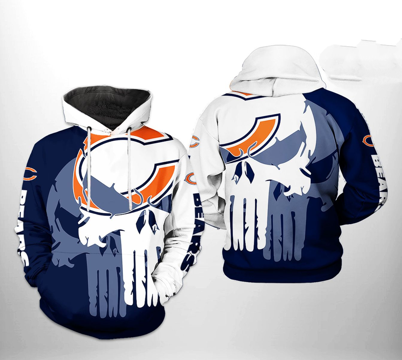 CHICAGO BEARS 3D HOODIE SKULL1219