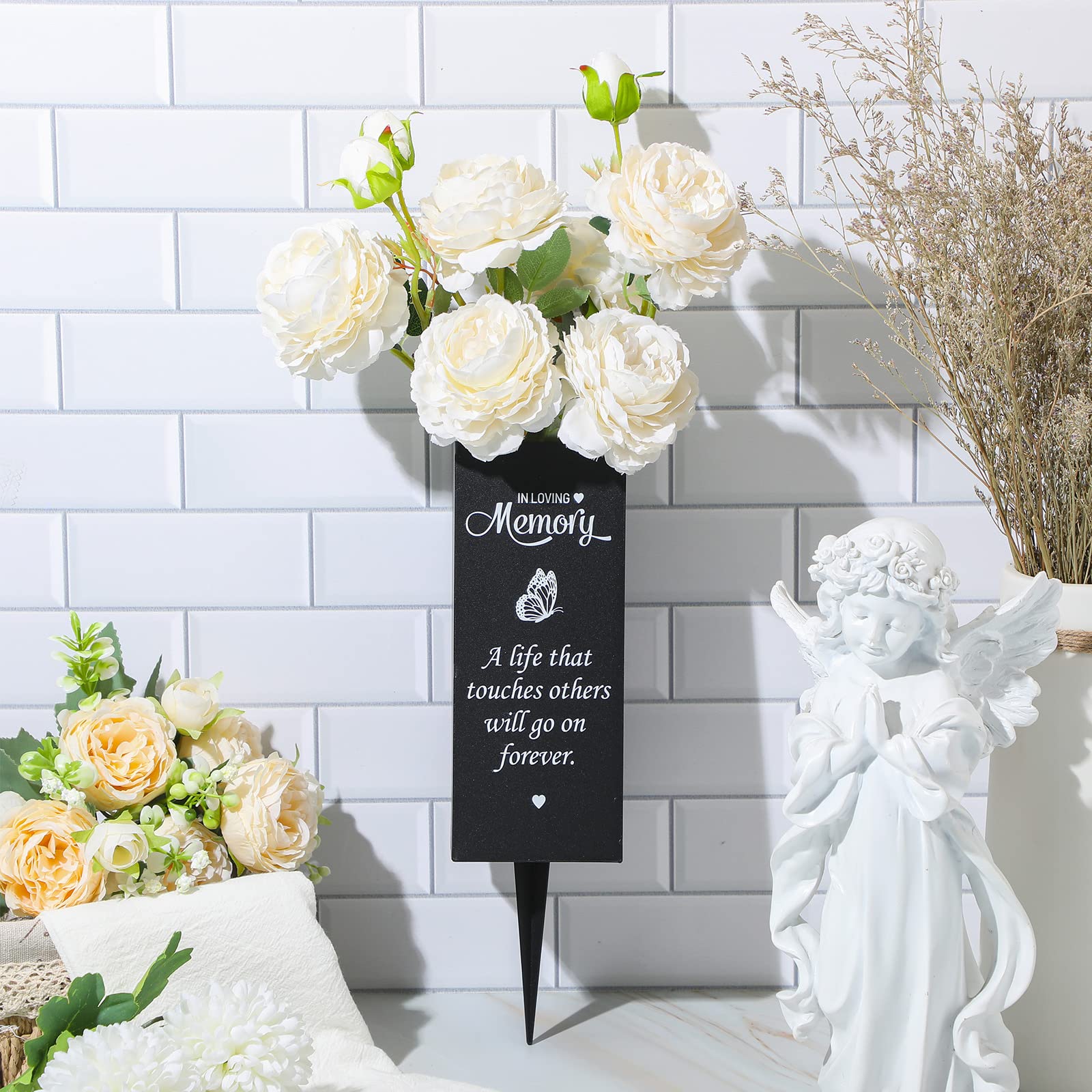 Paradise Metal Memorial Vase