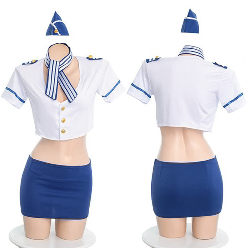 Cosplay Flight Attendant Uniform Lingerie Set