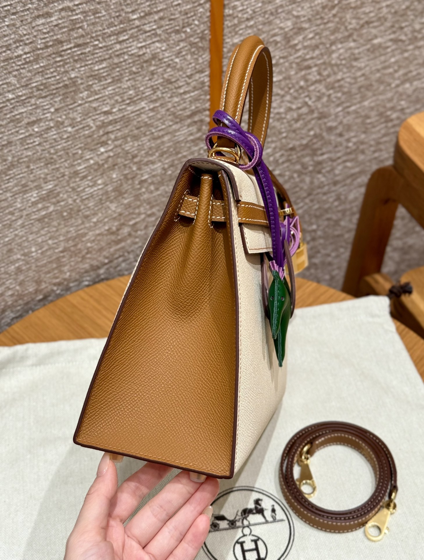 Hermes Kelly i2Nata ck37gold handbag (handmade to order)