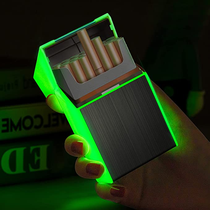 (🔥Last Day Promotion-SAVE 65% OFF) -2 in 1 Rechargeable Flame-Less Windproof Glowing Electric Lighter Cigarette Case-BUY 2 GET 10% OFF & FREE SHIPPING