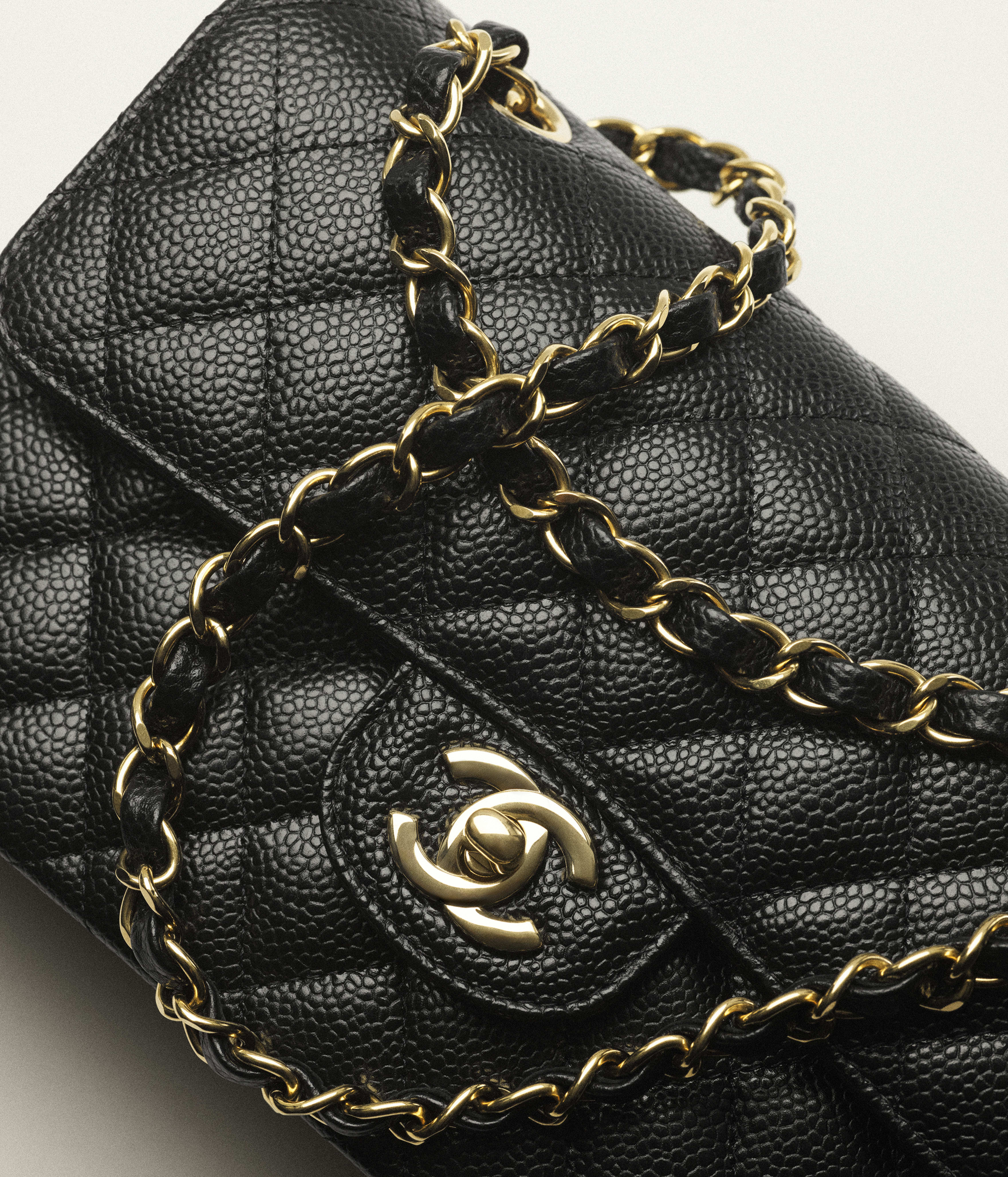 Chanel Small Classic Bag Grained Calfskin & Gold-Tone Metal Black A01113-Y01864-C3906