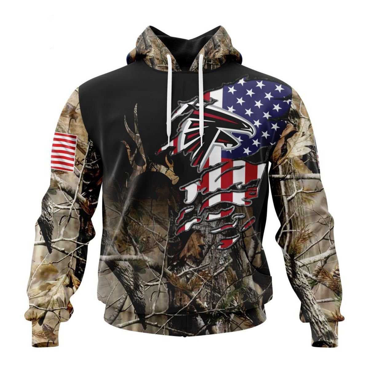 ATLANTA FALCONS 3D HOODIE CAMO REALTREE HUNTING