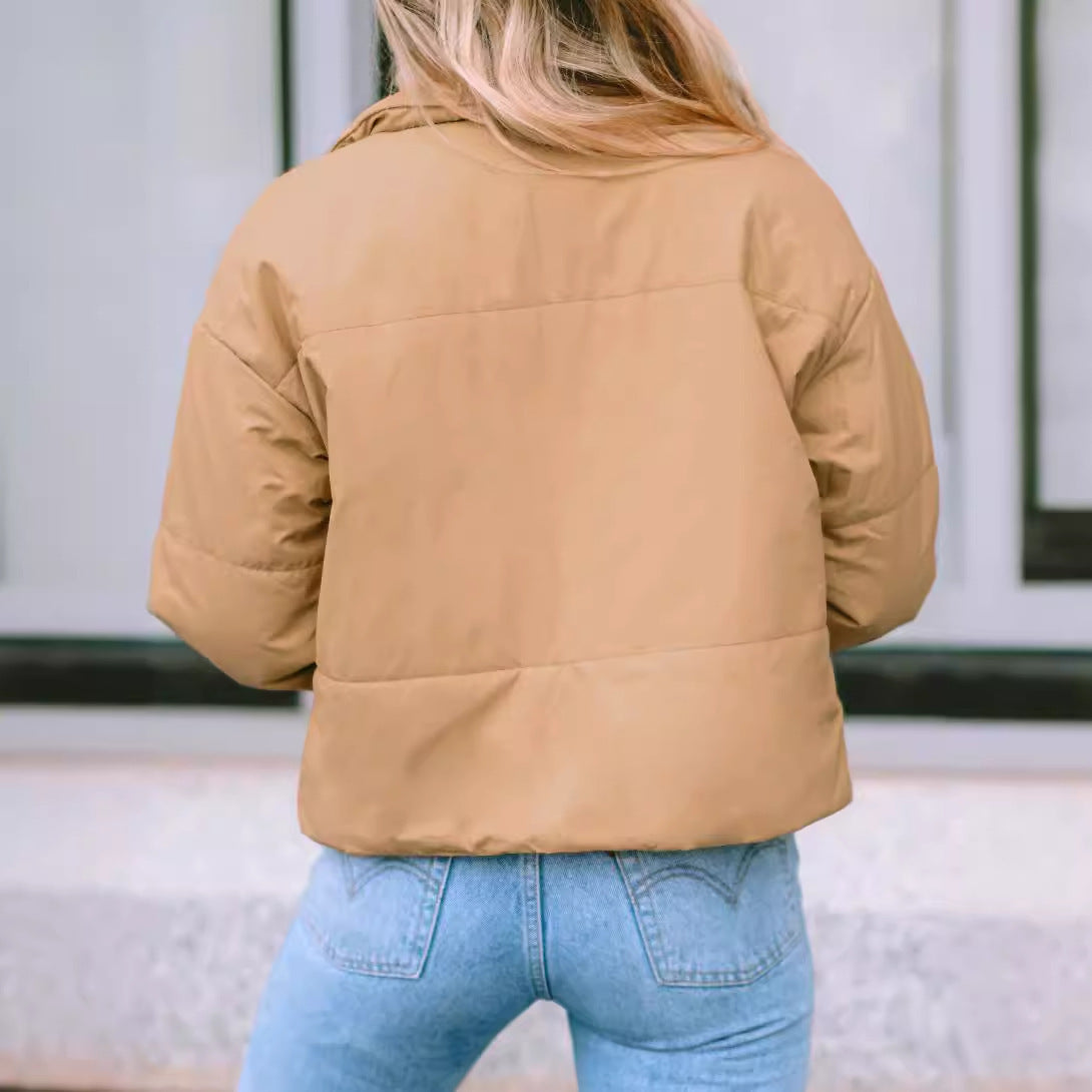 Lapel Warm Long Sleeve Coat for Women