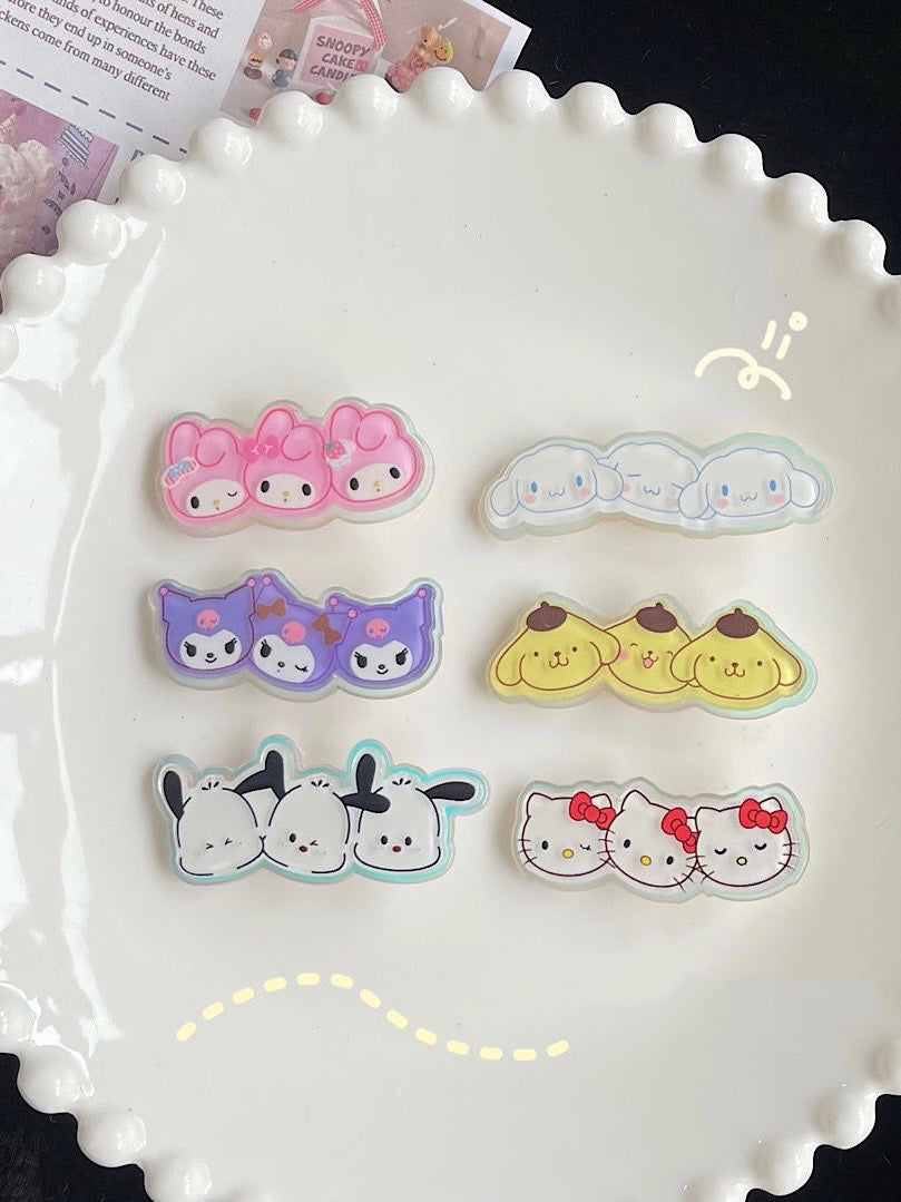Sanrio Hair clips｜6 Count (Pack of 1)