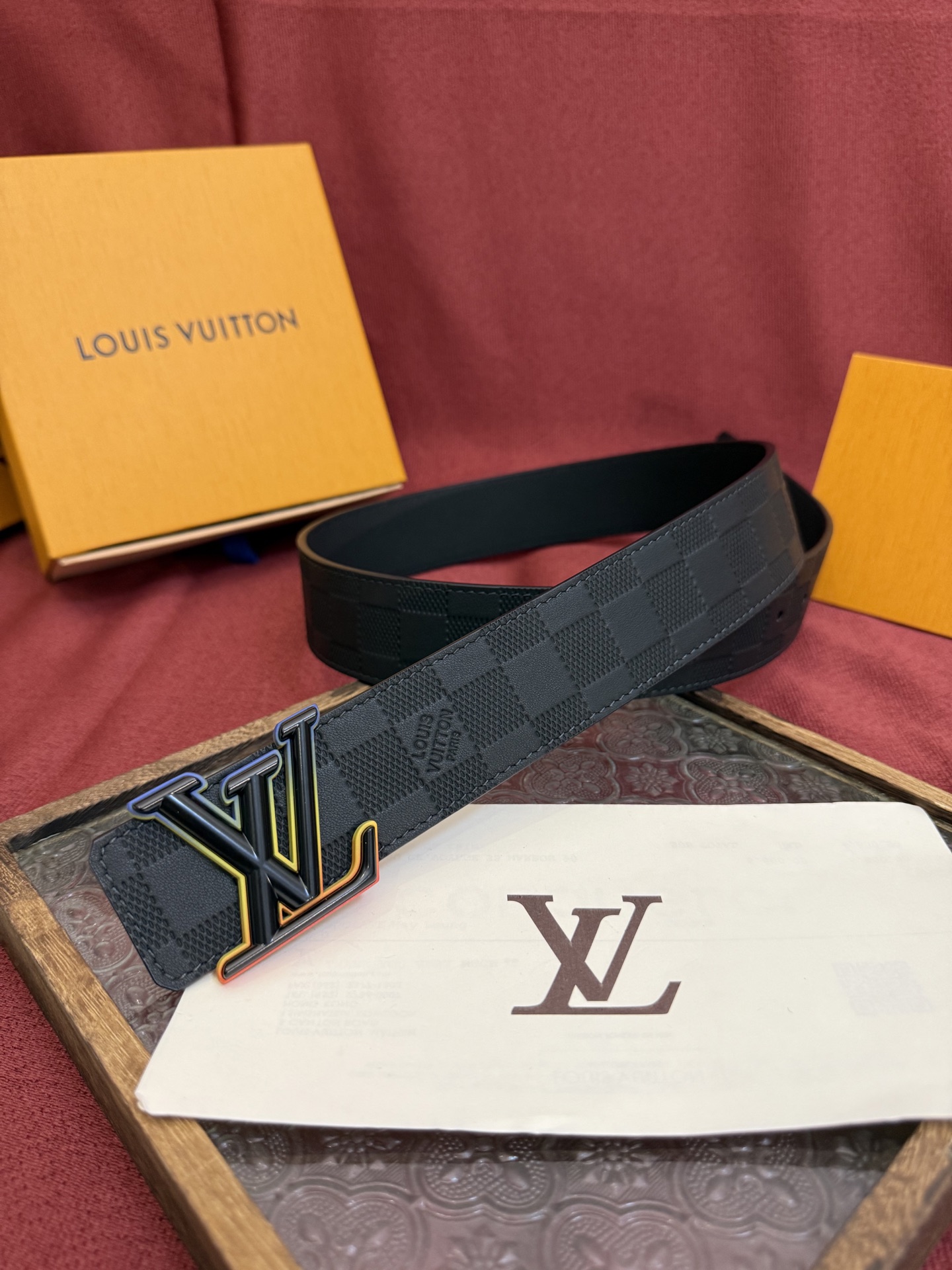 Louis Vuitton Classic Embossed Double-Sided Men's Belt 4CM Width