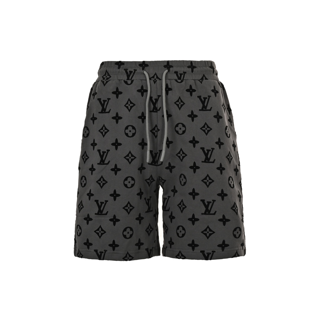 Louis Vuitton 24ss monogram flocked full print logo shorts
