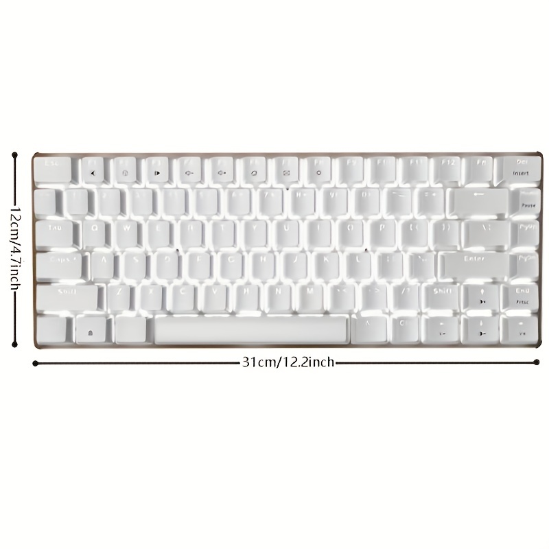 AK33 USB Type-C Wired Hot Swap Gaming Mechanical Keyboard LED White Backlight 82 Keys Ultra Compact 80% Gaming Keyboard For Office, Typists And Games